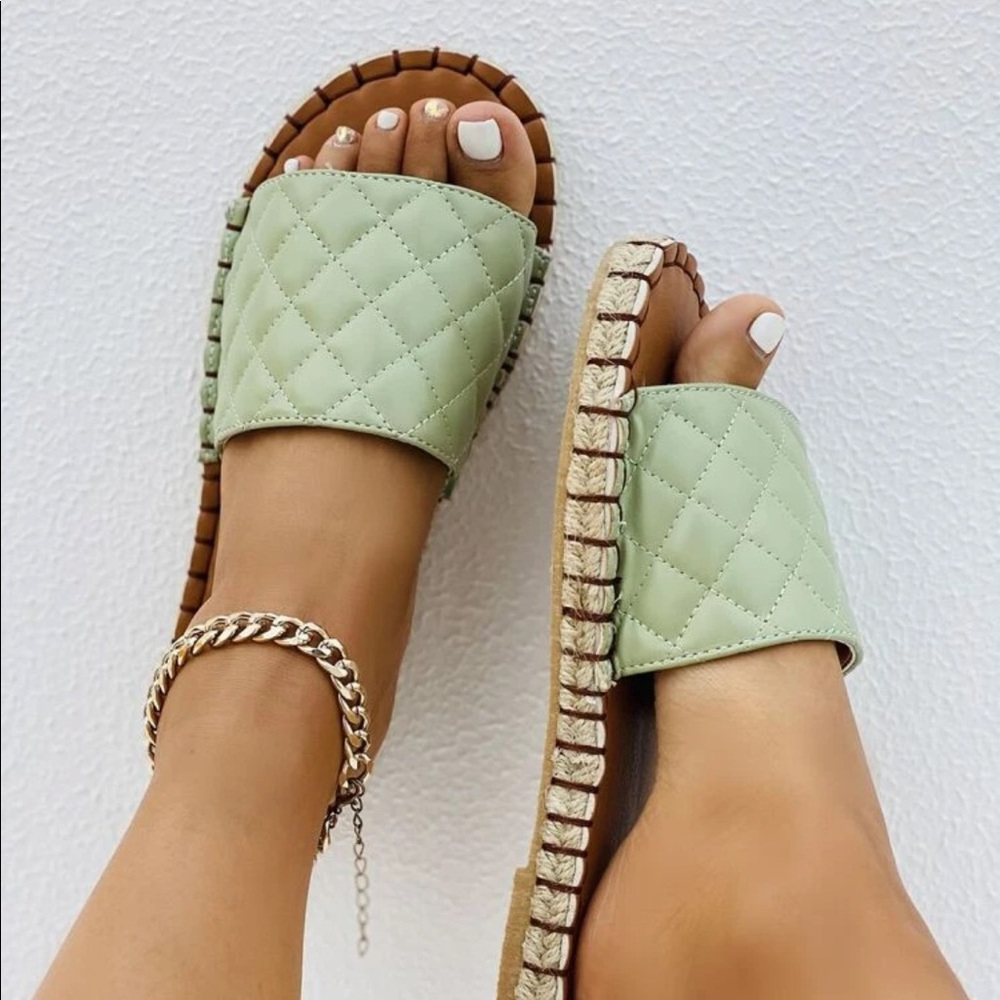 shein quilted slide sandals